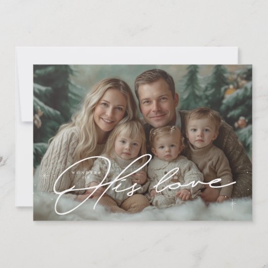 Groene wonderen van zijn liefde Christmas Kaart In (Voorkant)