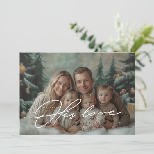 Groene wonderen van zijn liefde kerst Kaart (Staand voorkant)