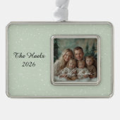 Groene wonderen van zijn liefde kerstversiering verzilverd omlijst ornament (Voorkant)