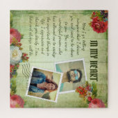  Groene Wooden Floral Romantic Love Letter Legpuzzel (Horizontaal)