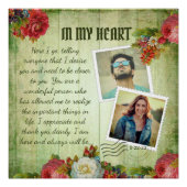  Groene Wooden Floral Romantic Love Letter Perfect Poster (Voorkant)