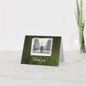 Groene Wooden Foto bedankt jullie kaarten (Voorkant)