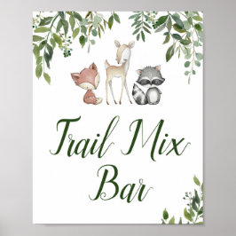 Groene Woodland Table Sign - Trail Mix Bar 8x10 Poster