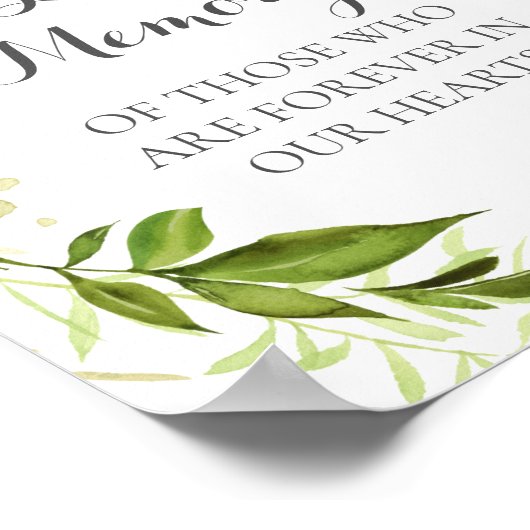 Groene Wreater in Loving Memory Sign Poster, Robuu Poster (Hoek)