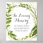 Groene Wreater in Loving Memory Sign Poster, Robuu Poster (Voorkant)