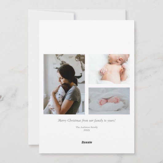 Groene Wreath Minimalist Photo Holiday Kaart (Achterkant)