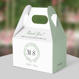 Groene Wreath Monogram Wedding Favor Box Bedankdoosjes