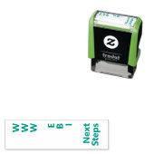 Groene WWWW EBI Volgende stappen Onderwijsmarkerin Zelfinktende Stempel (In situ)