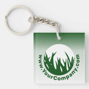 Groene WWWW-promotie voor de Lawn Care-service Sleutelhanger