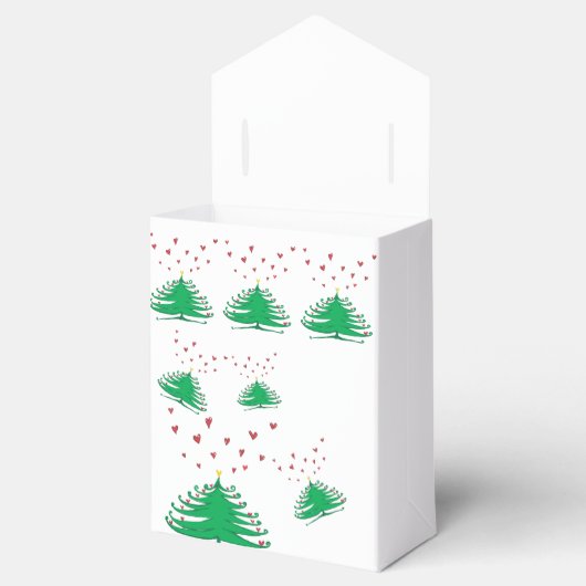 Groene X-mas Boom Harten Liefde Tent Bedankdoosjes (Geopend)