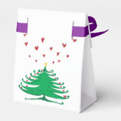 Groene X-mas Boom Harten Liefde Tent Bedankdoosjes (Achterkant)
