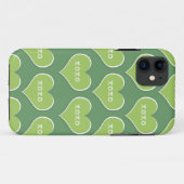 Groene XOXO Harten achtergrondkleur Case-Mate iPhone Case (Achterkant (horizontaal))