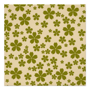 Groene Y2K Bold Wildflower Levendige Spring Art Perfect Poster