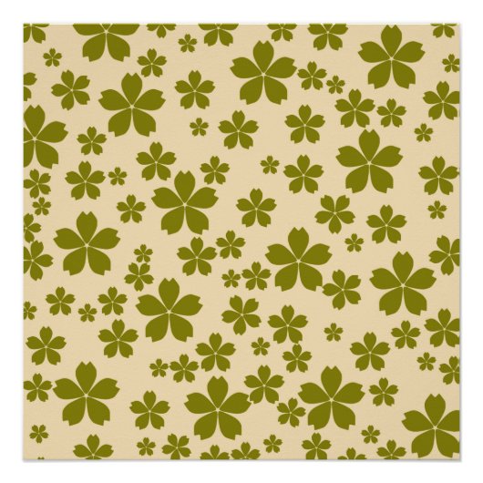 Groene Y2K Bold Wildflower Levendige Spring Art Perfect Poster (Voorkant)