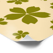 Groene Y2K Bold Wildflower Levendige Spring Art Perfect Poster (Hoek)