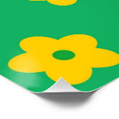 Groene Y2K Bold Wildflower Levendige Spring Art Perfect Poster (Hoek)