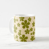 Groene Y2K Wildflower Bold Retro Spring Kitchen Koffiemok (Voorkant links)