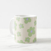 Groene Y2K Wildflower Bold Retro Spring Kitchen Koffiemok (Voorkant links)