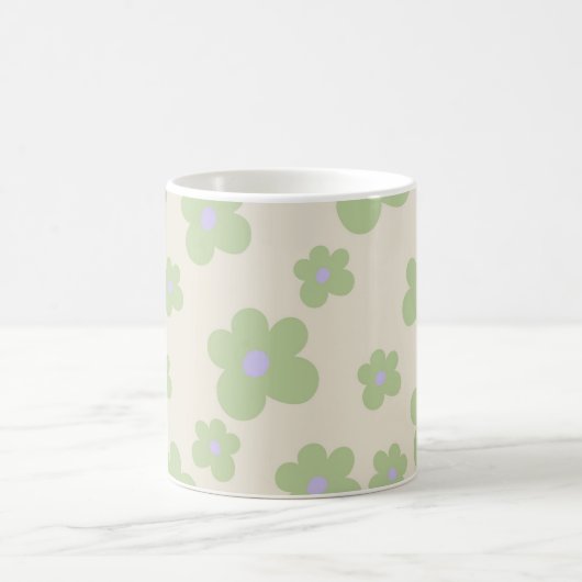 Groene Y2K Wildflower Bold Retro Spring Kitchen Koffiemok (Center)