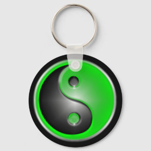 groene yin en yang sleutelhanger