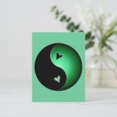 groene yin yang briefkaart (Staand voorkant)