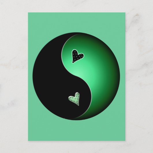 groene yin yang briefkaart (Voorkant)