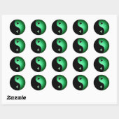 groene yin yang ronde sticker (Vel)