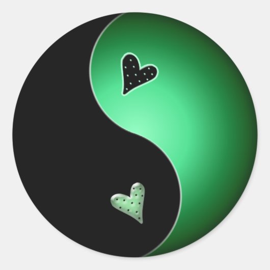 groene yin yang ronde sticker (Voorkant)