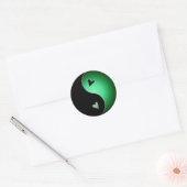 groene yin yang ronde sticker (Envelop)