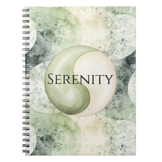 Groene Yin Yang Sereniteit Notitieboek (Voorkant)