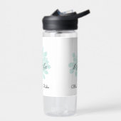 Groene Yoga Adem Witte Bloemen Waterfles (Links)