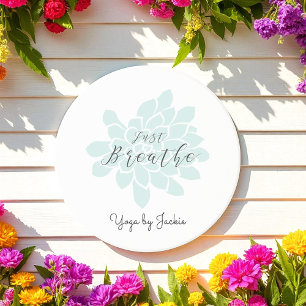 Groene Yoga Adem Witte Bloemen Zandsteen Onderzetter