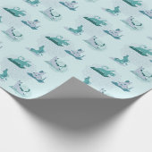 Groene Yoga Katten Cadeaupapier (Hoek)