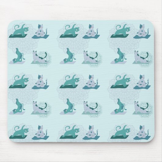 Groene Yoga Katten Muismat (Voorkant)