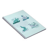 Groene Yoga Katten Notitieboek (Rechterzijde)