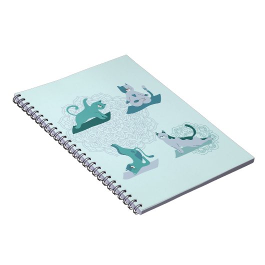 Groene Yoga Katten Notitieboek (Rechterzijde)