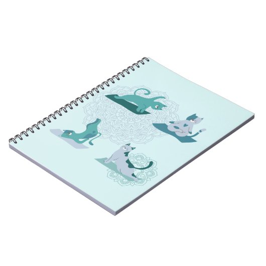 Groene Yoga Katten Notitieboek (Linkerzijde)