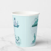 Groene Yoga Katten Papieren Bekers (Rechts)