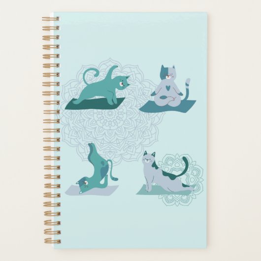 Groene Yoga Katten Planner (Voorkant)