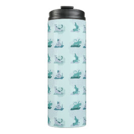 Groene Yoga Katten Thermosbeker