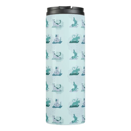 Groene Yoga Katten Thermosbeker (Achterkant)