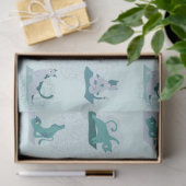 Groene Yoga Katten Tissuepapier (Geschenk)