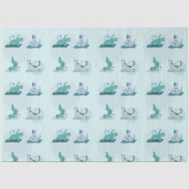 Groene Yoga Katten Tissuepapier