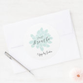 Groene Yoga Meditatie Witte Bloemen Ronde Sticker (Envelop)