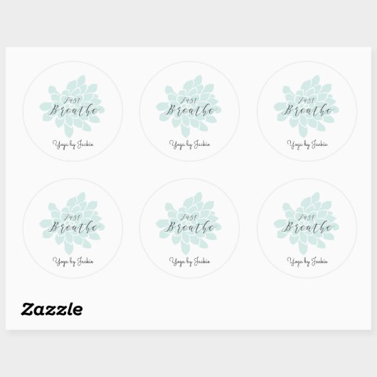 Groene Yoga Meditatie Witte Bloemen Ronde Sticker (Vel)