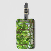 Groene zaailingen met tuinlappen blijven reizen bagagelabel (Voorkant (verticaal))