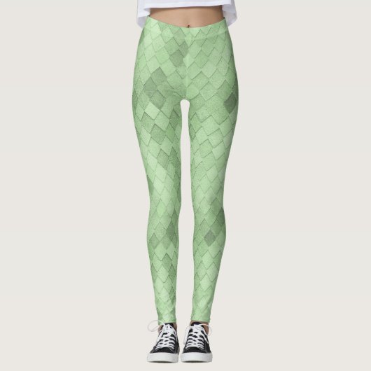 Groene zachte kleurrijke Leggings (Voorkant)