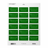Groene Zakelijk Adreslabel Etiket (Full Sheet)