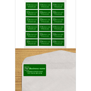 Groene Zakelijk Adreslabel Etiket
