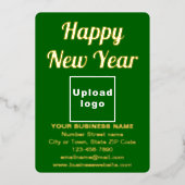 Groene Zakelijke Merk op Nieuwjaarskaart van Folie Folie Feestdagenkaart (Voorkant)